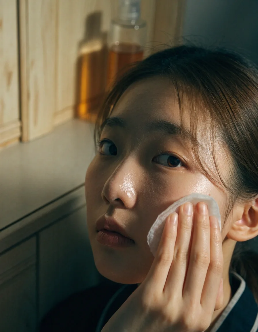 해 질 녘 자작나무 카운터와 가까이 당겨 놓은 의자